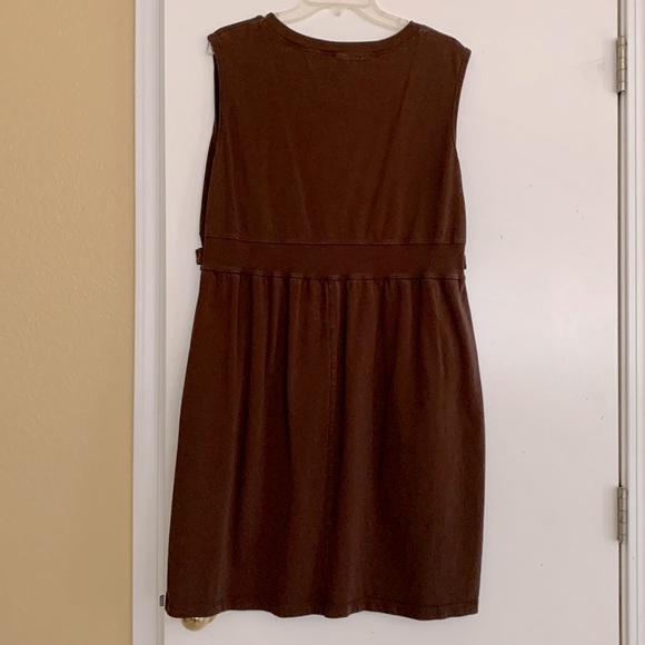 Avon Signature Collection Brown Sleeveless Dress w/Side Button Detail 1X - Picture 4 of 4